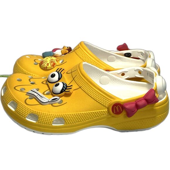 Crocs Mcdonald's Shoes Birdie Clogs Yellow M-6/W-8 collectors edition rare NEW - Picture 2 of 16